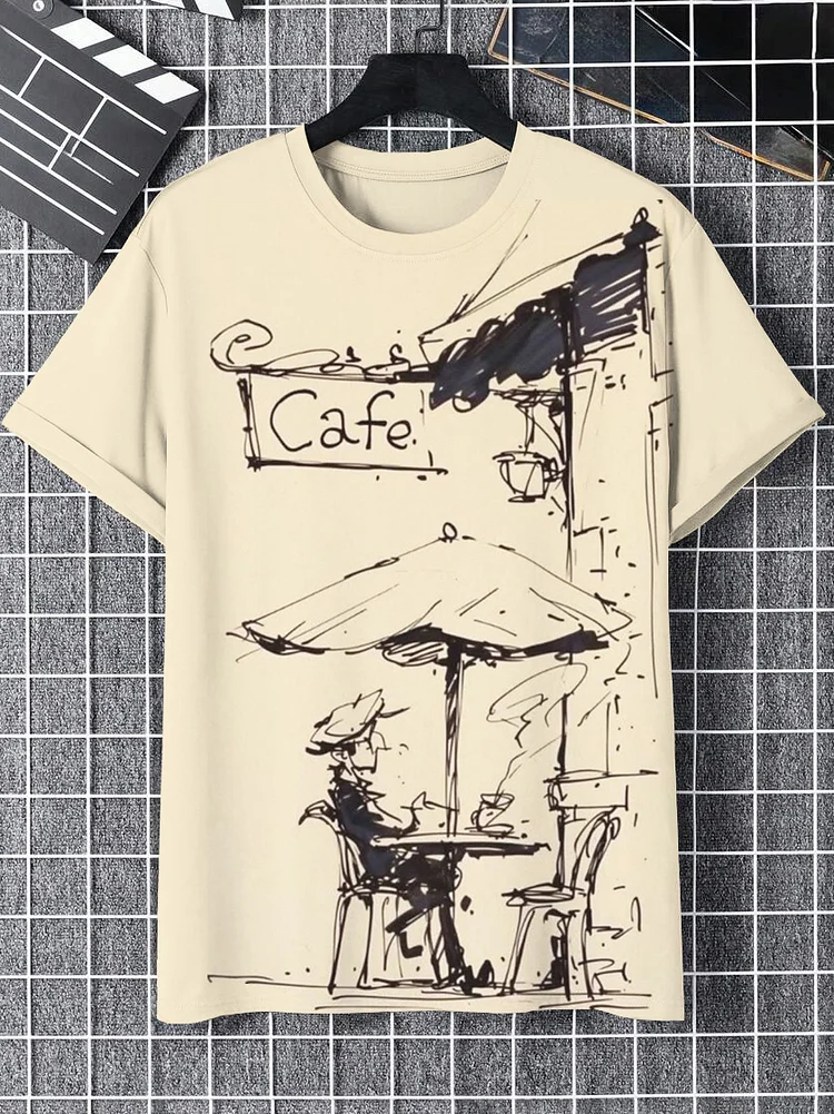 Men's Coffee Shop Hawaii Vacation Art Print T-Shirt