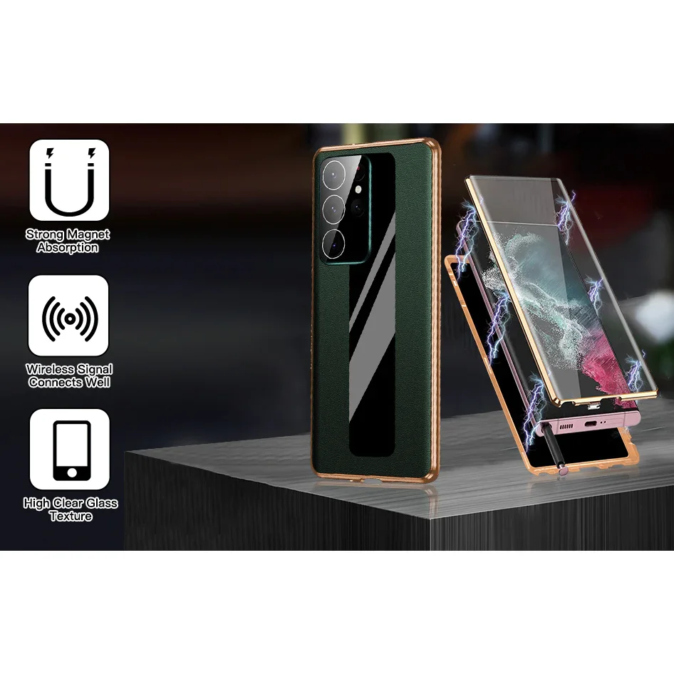 Suitable for Samsung S22/S23 series glass goggles magnetic suction all-inclusive drop-proof mobile phone case