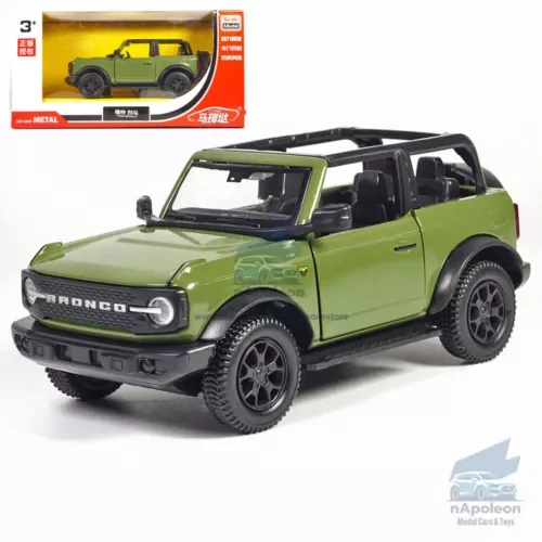 Dronehint 1:36 Ford Bronco Soft Top ORV Model Car Diecast Vehicle Collection Gift Green Toy