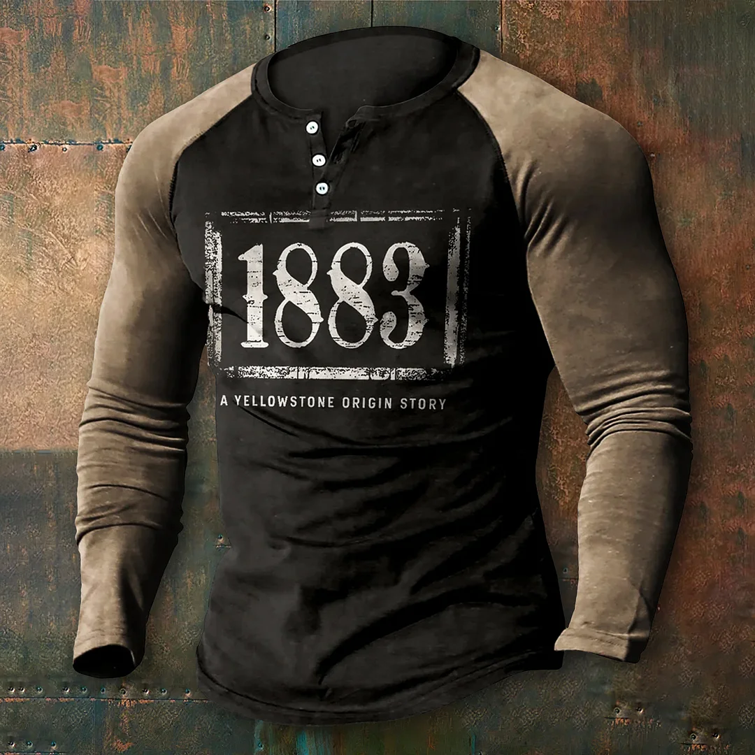 Men'S Vintage 1883 Print Long Sleeve T-Shirt