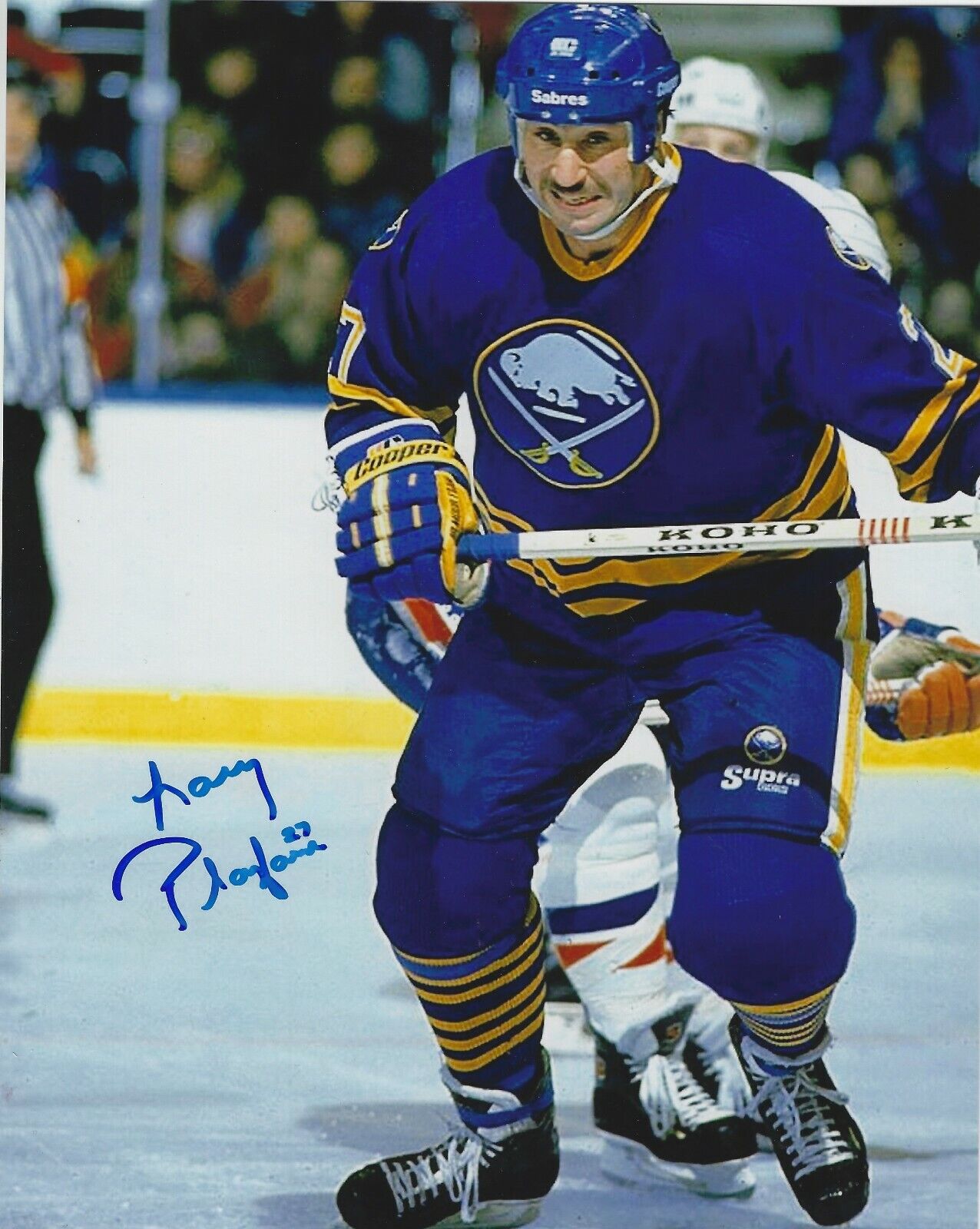 Signed 8x10 LARRY PLAYFAIR Buffalo Sabres Autographed Photo Poster painting - COA