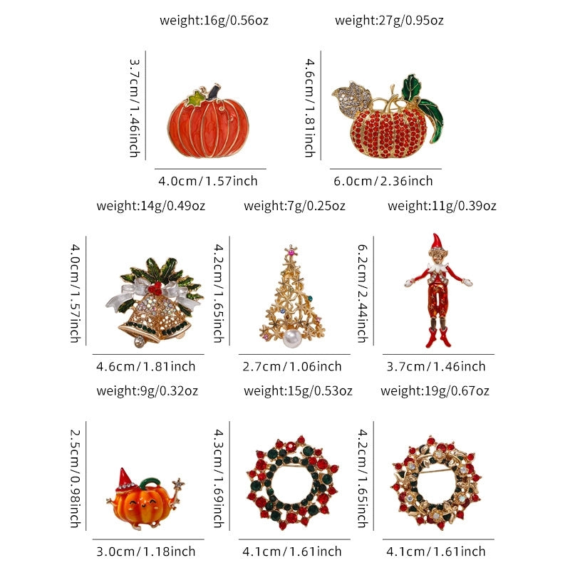 Nordic Style Modern Style Classic Style Pin Pumpkin Christmas Tree Alloy Unisex Brooches