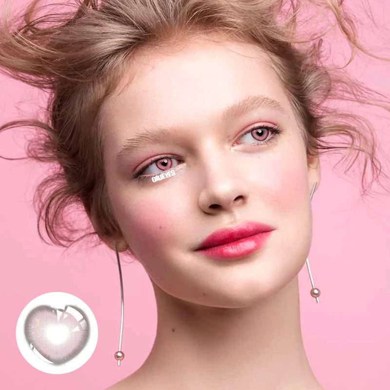 【NEW】Sweet Heart Pink Brown Colored Contact Lenses Yearly