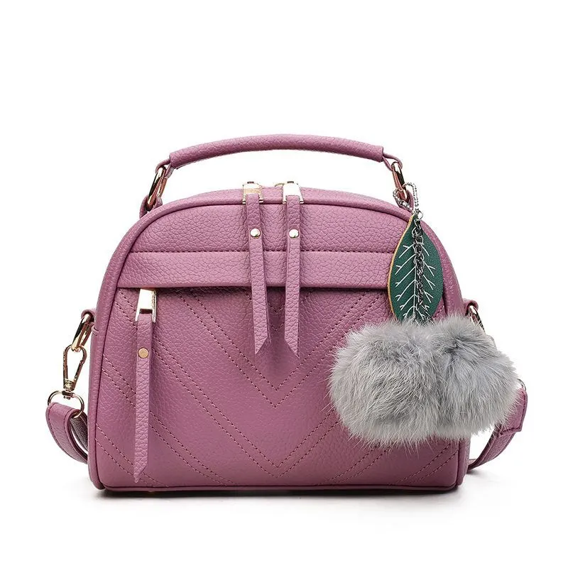 PU Leather Handbag For Women Girl Fashion Tassel Messenger Bags With Ball Bolsa Female Shoulder Bags Ladies Party Crossby Bag