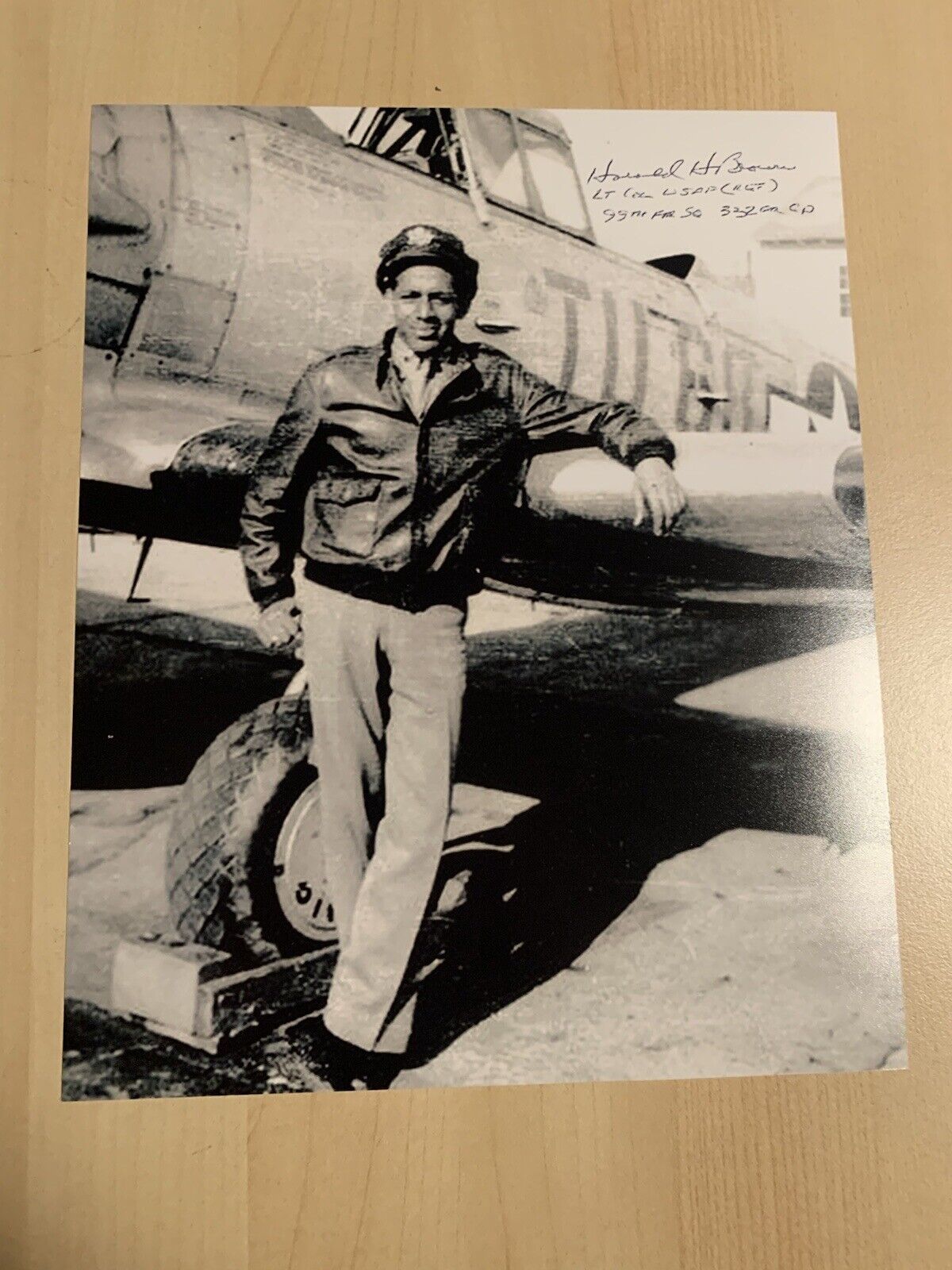 HAROLD BROWN HAND SIGNED 8x10 Photo Poster painting TUSKEGEE AIRMEN PILOT LEGEND RARE COA