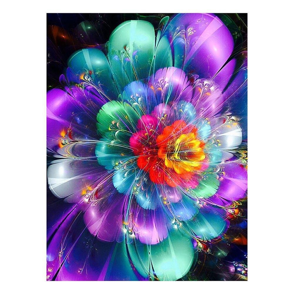 Diamond Painting - Full Round Drill - Colored Fluorescent Flower(30*40cm)