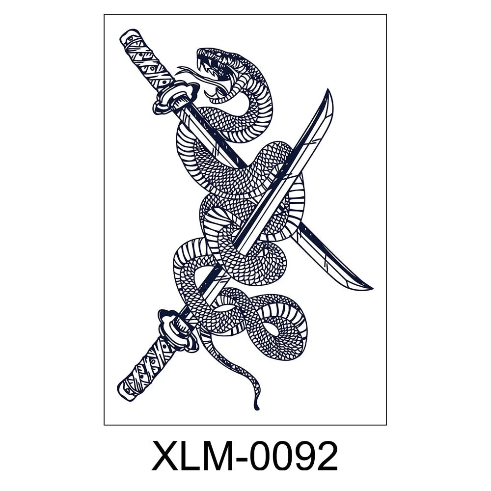 Semi-permanent waterproof sweat plant lasting big picture tattoo flower arm non-reflective herbal juice tattoo sticker