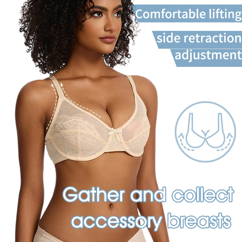 ✨ Enchante Floral Lace Plus Size Underwire Unlined Comfort Unpadded Full Coverage Bra