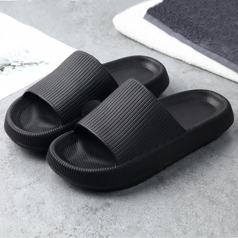 Women Thick Platform Slippers Indoor Bathroom Slipper Soft Eva Anti-Slip Couples Home Floor Slides Ladies Summer Shoes