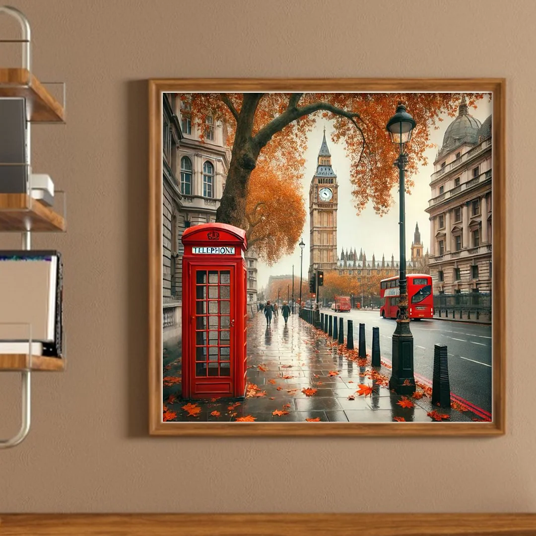 Street Scene Castle Full 14CT DIY Counted Cross Stitch Kits Home Decor 40x40cm