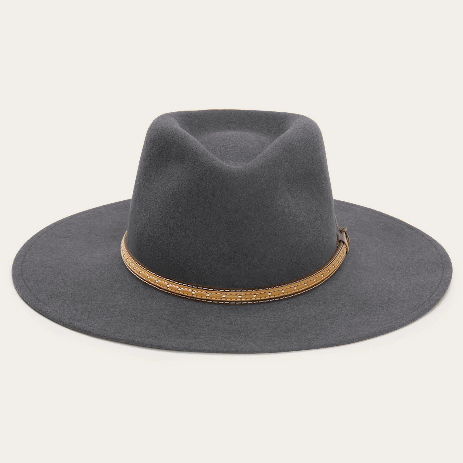 Women's Casual Style Wool Concave and Convex Flat Brim Fedora Hat main image 0