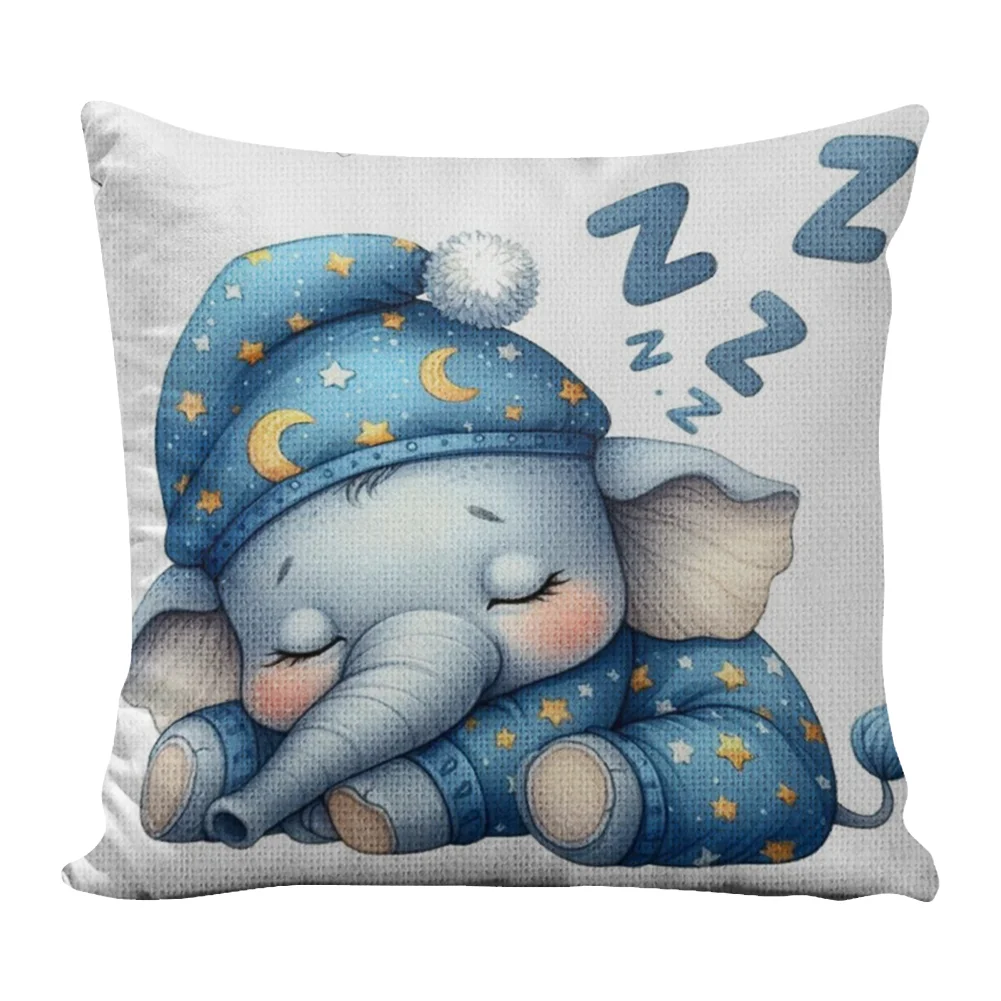 11CT Stamped Cross Stitch Pillowcase - Sleeping Elephant(Canvas|45*45CM)