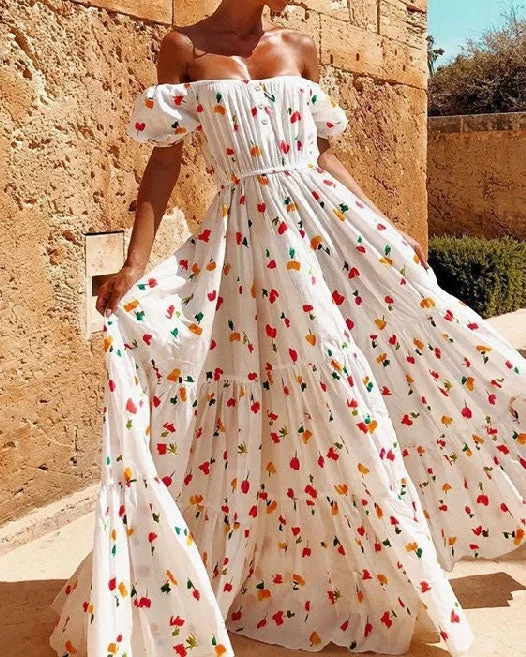 One-shoulder dress printed dress