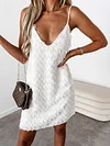 Tasseled Spaghetti-Neck Mini Dress