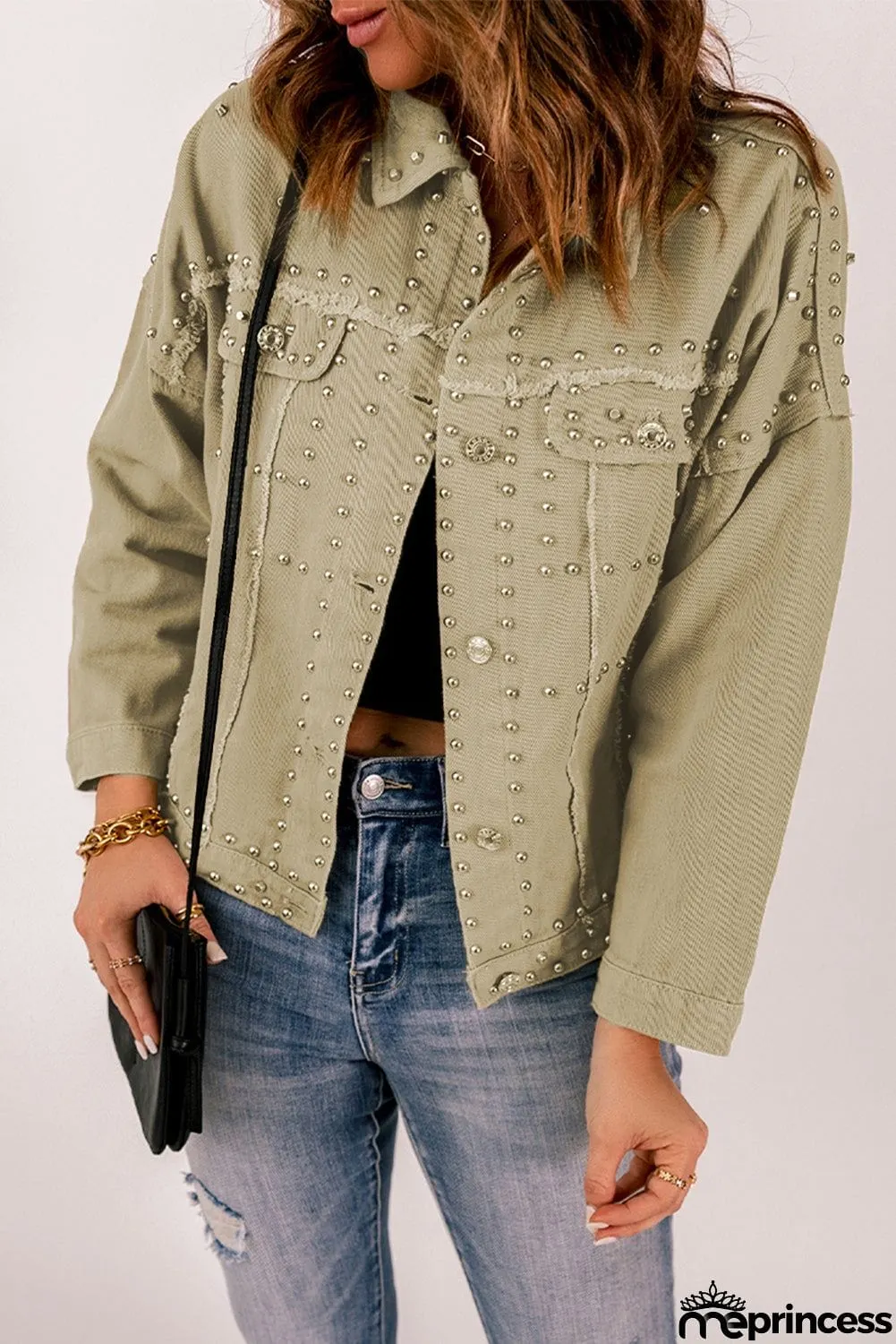 Khaki Rivet Denim Jacket