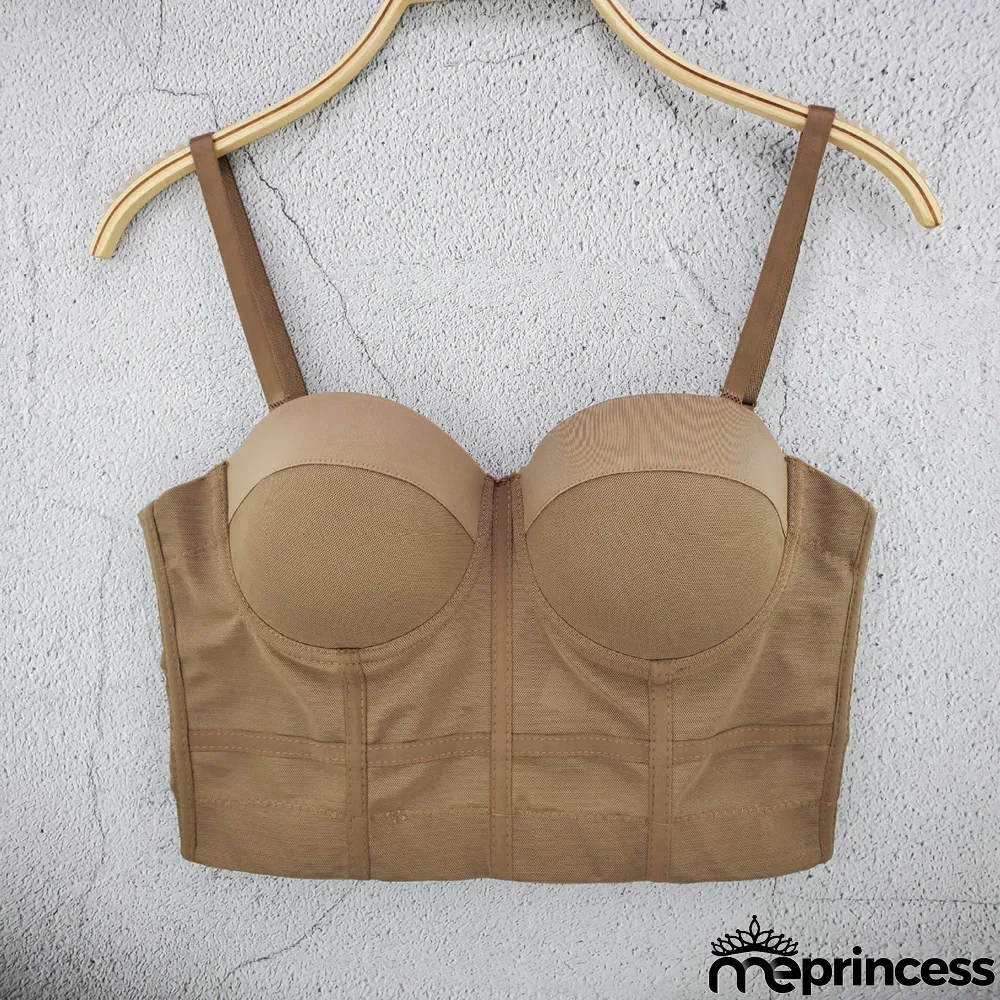 Thin Sexy Tight Fitting Style Cutout Halter Neck Corset Tank Top Women's Crop Short Strapless Top Wrap