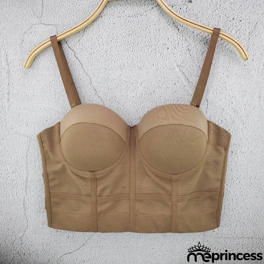 Thin Sexy Tight Fitting Style Cutout Halter Neck Corset Tank Top Women's Crop Short Strapless Top Wrap