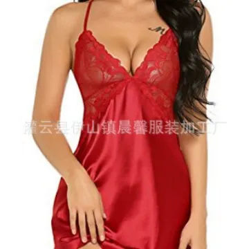 Churchf 2018 Explosion Large-Size Multi-Colored Pyjamas Lace Lace Deep V Sexy Color-Butted Nyoodle Lingerie Direct Selling