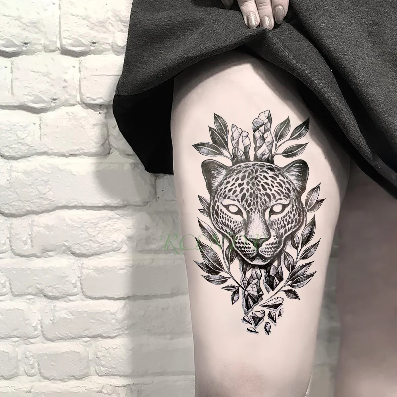 Sdrawing Temporary Tattoo Sticker Wolf Head Tribal Totem Design Pattern Fake Tatto Flash Tatoo Body Art for Girl Women Men