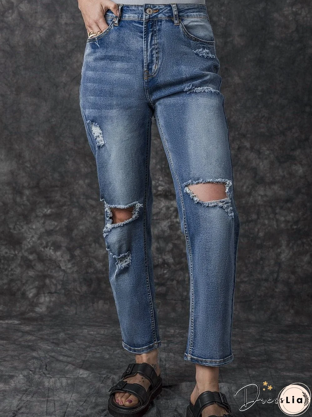 Distressed Denim Trousers