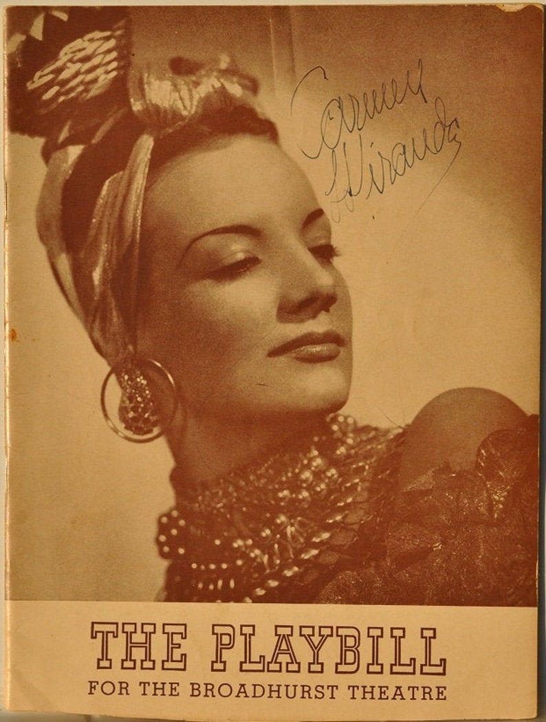 CARMEN MIRANDA PLAYBILL Signed 1939 The Streets Of Paris wcoa