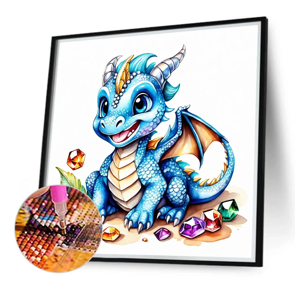 Diamond Painting - Full Round Drill - Jewel Bean Dinosaur(Canvas|30*30cm)