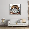 Coffee Cat-Partial 11CT Stamped Cross Stitch Bead Embroidery 36*36cm/14.17*14.17in tapestrymarket