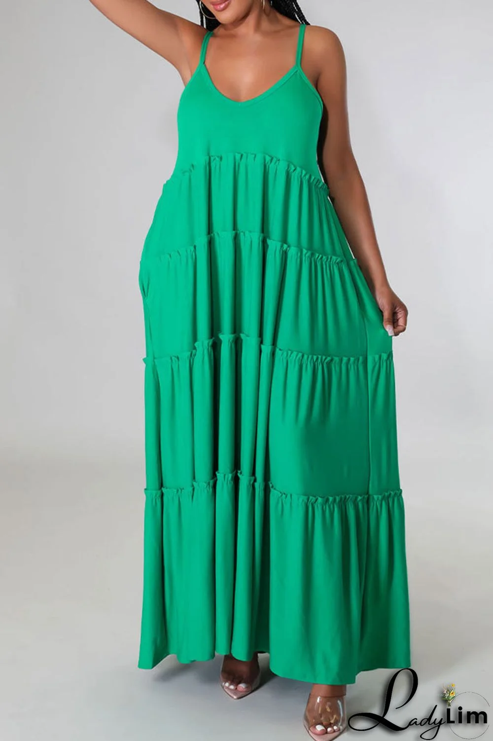 Purple Casual Solid Split Joint Spaghetti Strap Sling Dress Dresses