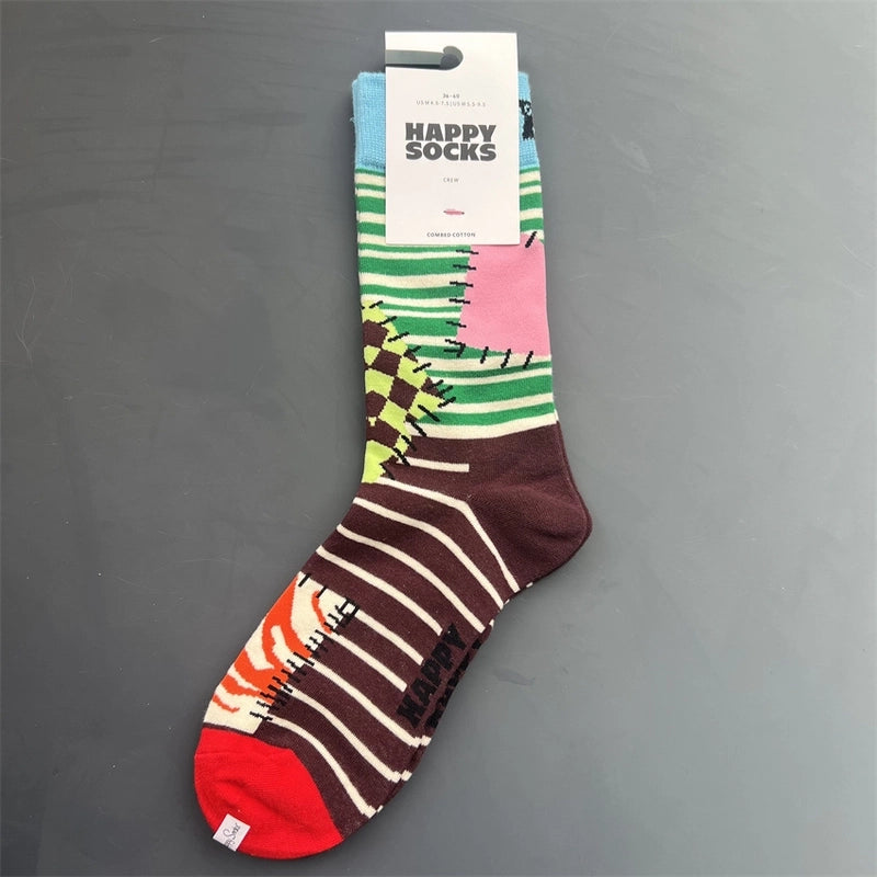 Women’s Vacation Minimalist Polka Dots Cotton Crew Socks A Pair