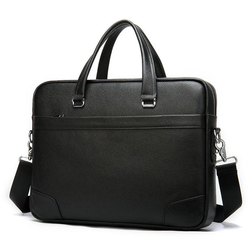 Durable Large Capacity Leather Fashion Plain Business Briefcase