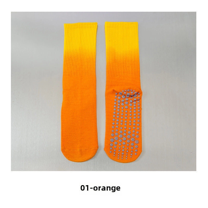 Simple Autumn And Winter Gradient Yoga Women’s Socks Non-slip Sports Socks Girls’ Pilates Mid-calf Socks Direct Sales