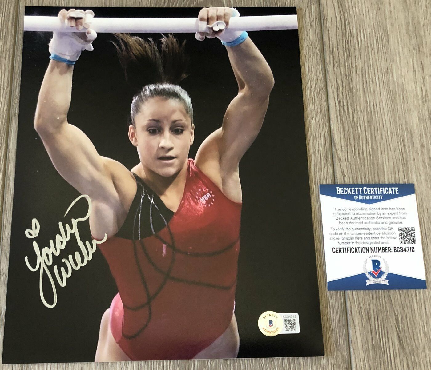 JORDYN WIEBER U.S.A. GYMNASTICS SIGNED 8x10 Photo Poster painting B w/PROOF & BECKETT BAS COA