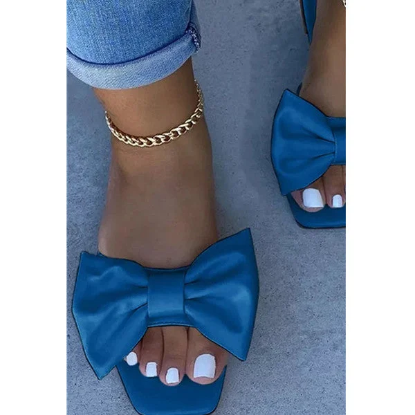 Casual Street Bowknot Opend Out Door Slippers