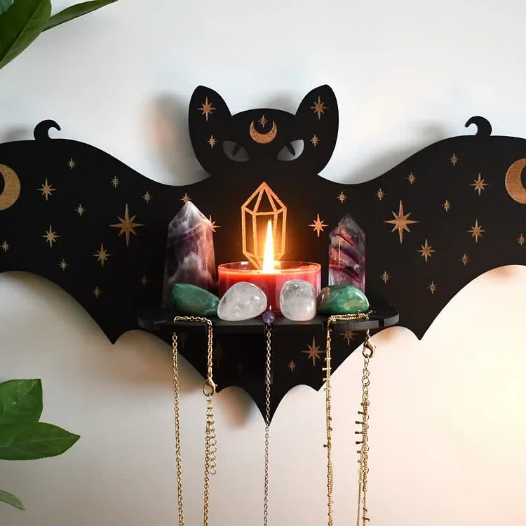 Olivenorma crystal altar shelfCelestial Bat Altar Crystal Shelf