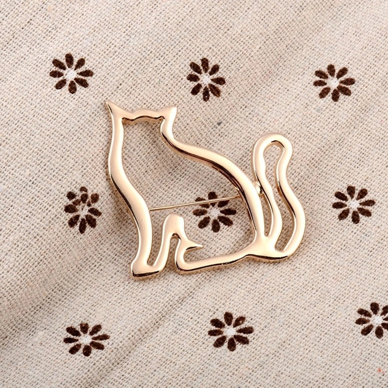 Sweet Pin Cat Alloy Plating Women'S Brooches
