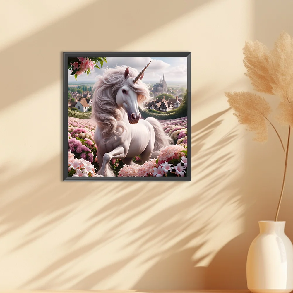 Full Round Diamond Painting 30*30cm - Garden Unicorn