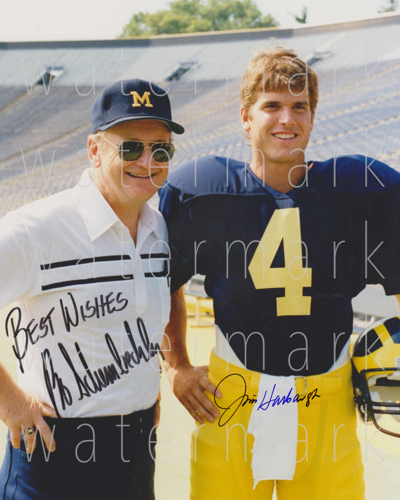 Jim Harbaugh & Bo Schembechler signed 8X10 Photo Poster painting picture poster wall art RP