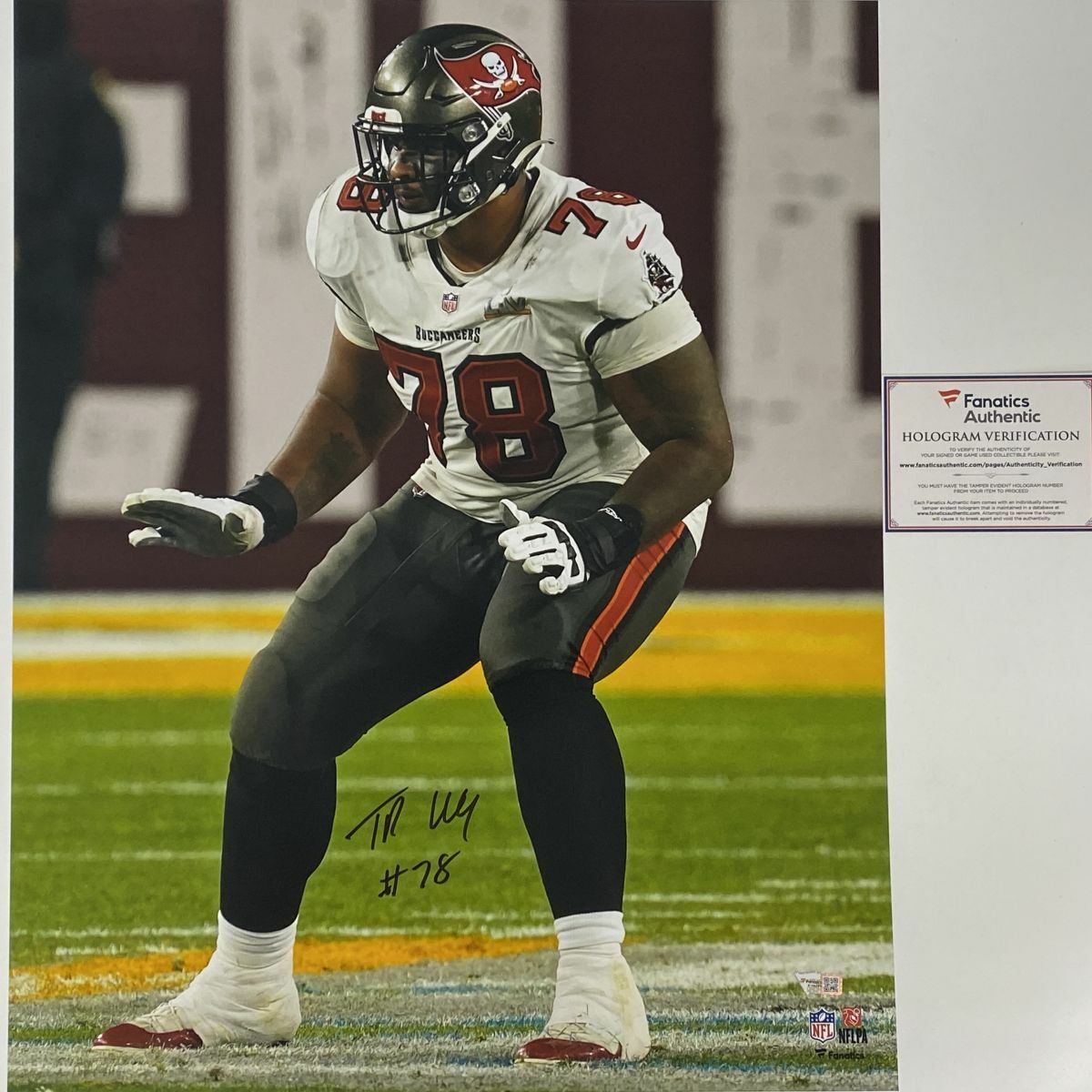 Autographed/Signed TRISTAN WIRFS Tampa Bay Buccaneers 16x20 Photo Poster painting Fanatics COA