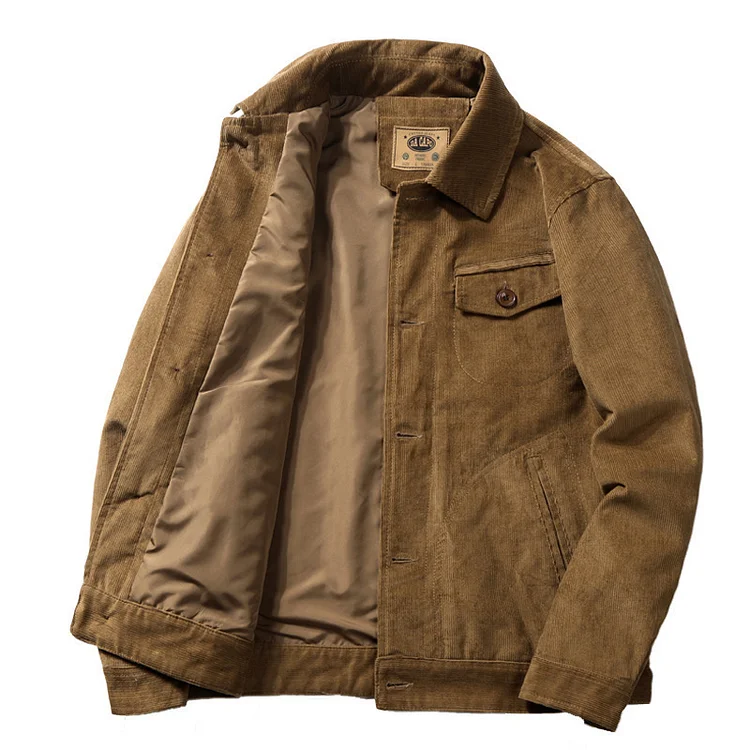 2023 Fashion Spring Hot Sale Cotton Jacket Men's Coats Casual Mens Clothing Corduroy Outwear Warm Padded Thermal Daily Jackets