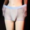 Silky texture men's ultra-thin transparent boxer ice silk underwear
