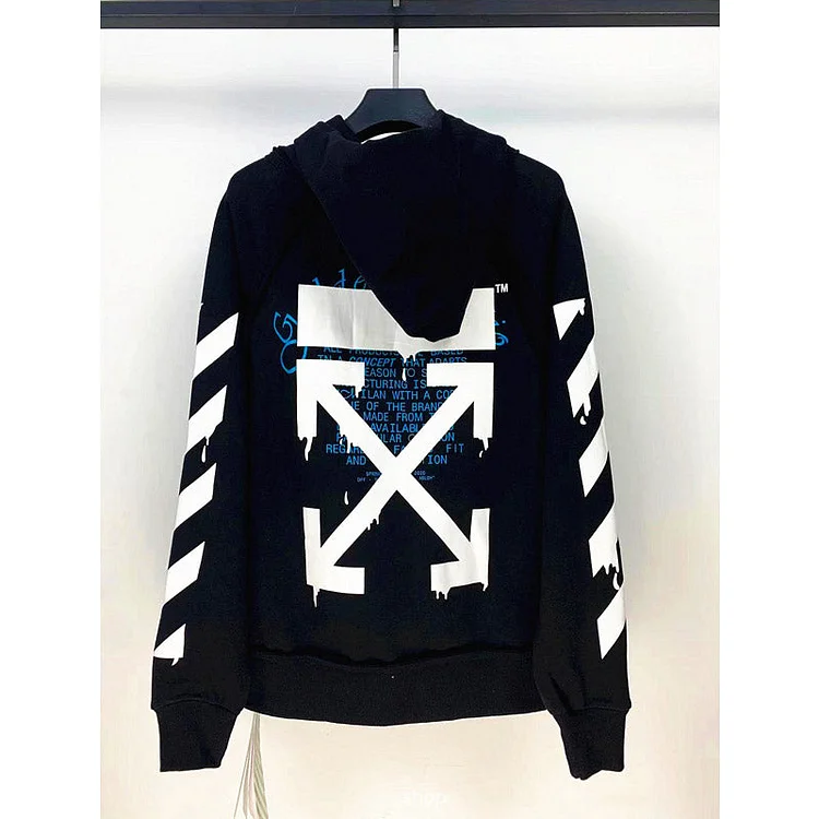 Off White Hoodie Spring and Autumn 3D Arrow Men's and Women's Sweater