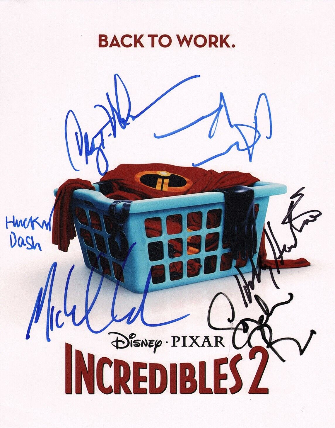 ~~ INCREDIBLES 2 Cast x6 Authentic Hand-Signed Craig T. Nelson