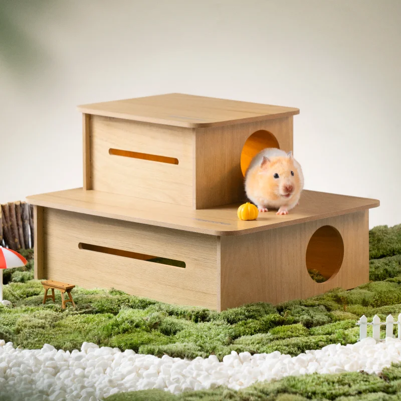 Hamster Hideout Wooden House Mewoofun Mewoofun