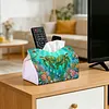 (24cm)Diamond Art Tissue Box Cover DIY PU Desktop Organizer Large(Turtle)