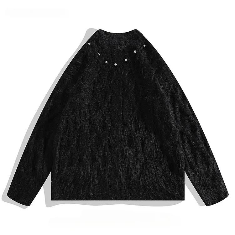 Demandernyc American Lazy Style Imitation Mink Sweater for Men/Women Trendy Street Winter Casual Warm Versatile Couple Pullover Knitted Tops