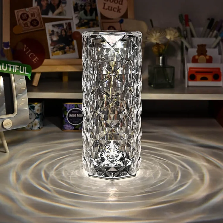 Rose Diamond Crystal Rechargeable Table Lamp