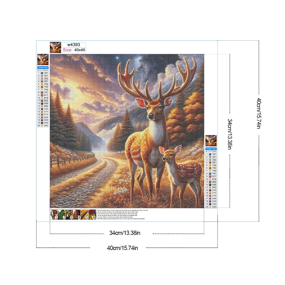 Diamond Painting - Full Round Drill - Autumn Elk(Canvas|40*40cm)