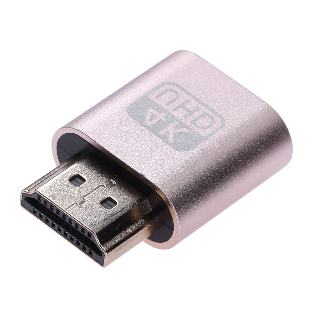 

HDMI DDC EDID Dummy Plug Headless Ghost Display Emulator for Bitcoin Mining, Gold, 501 Original