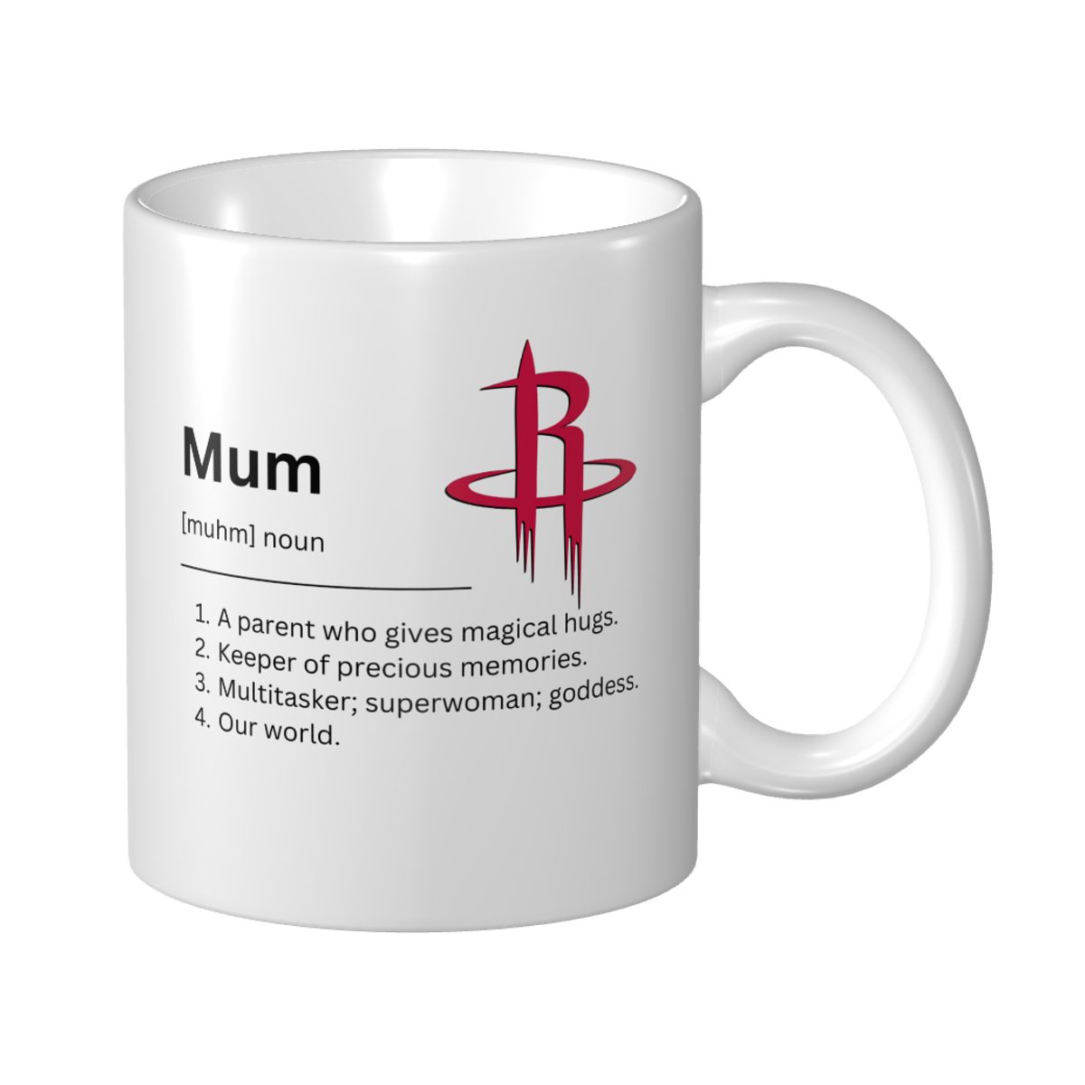 Houston Rockets Minimalist Dictionary Mother's Day Ceramic Mug