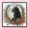 (US Only)Partial Embroidery cotton Thread 14CT Printed Cat Cross Stitch Kit 35x35cm